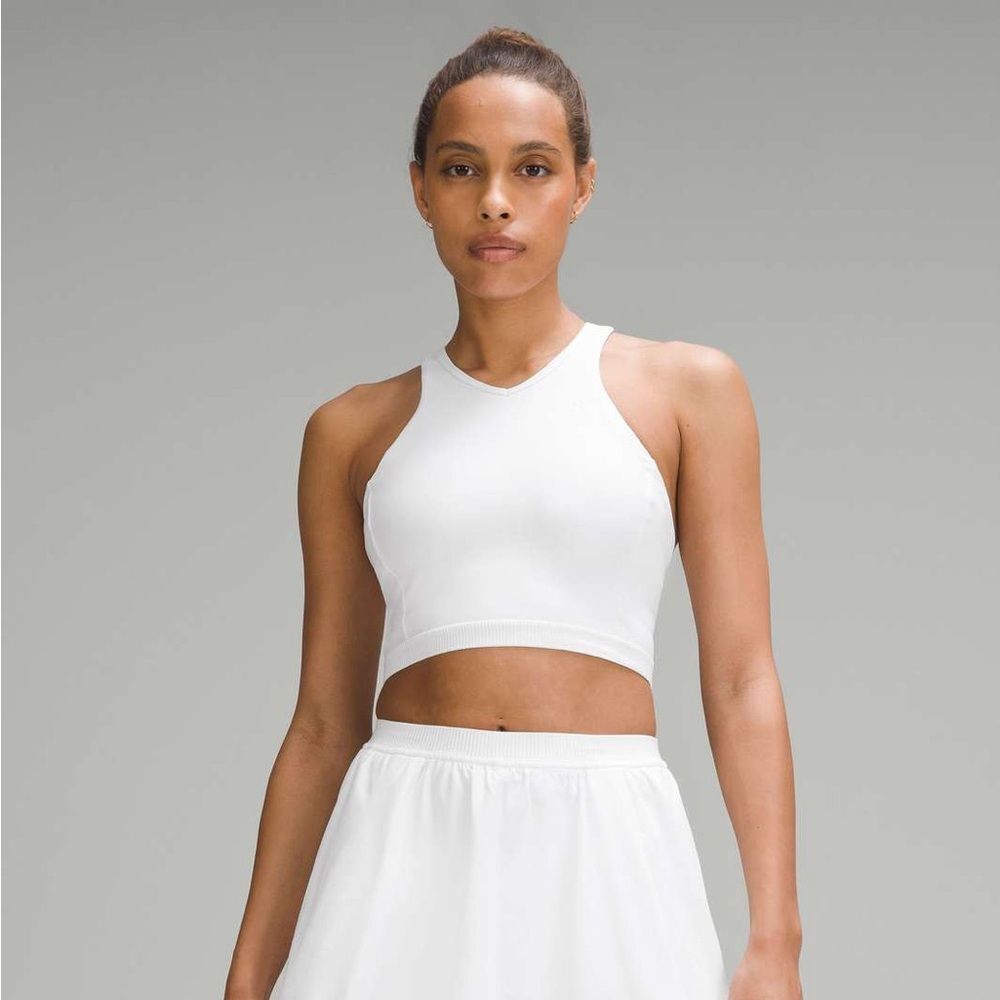 Lululemon Narrow Hem Cropped Tennis Tank *Medium Support ,Sz.10 B/C Cup (43)
